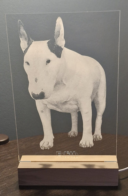 Personal acrylic lamp with your own photo – handmade in Norway