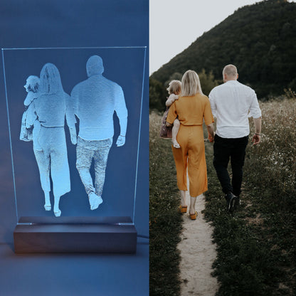 Håndlaget akryllampe med ditt eget bilde