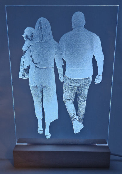 Personal acrylic lamp with your own photo – handmade in Norway