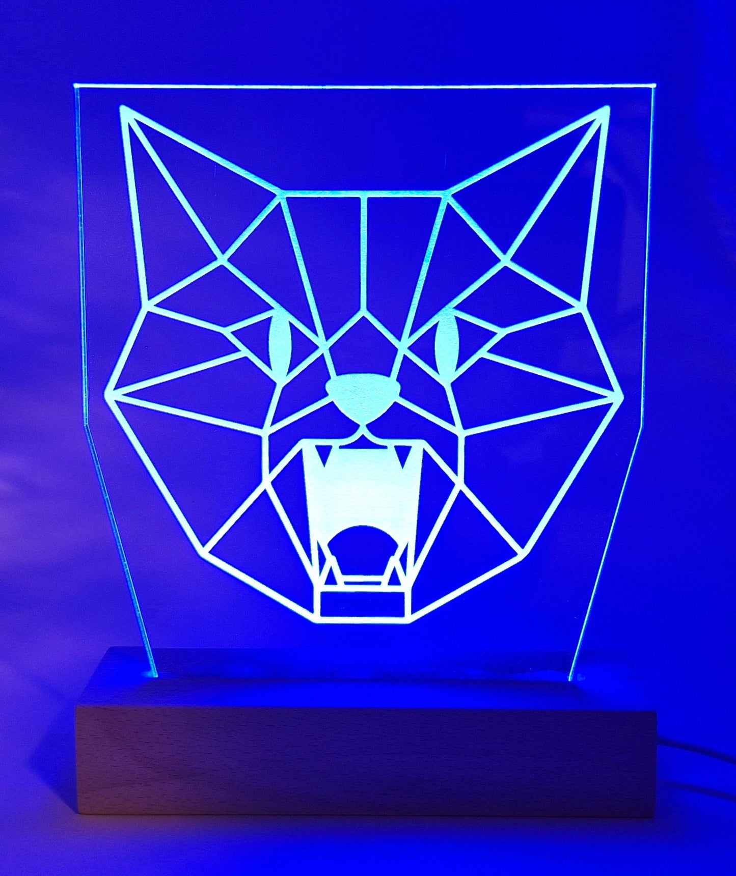 LED-lampe laget av støpt akryl og heltre bjørk – håndlaget i Norge