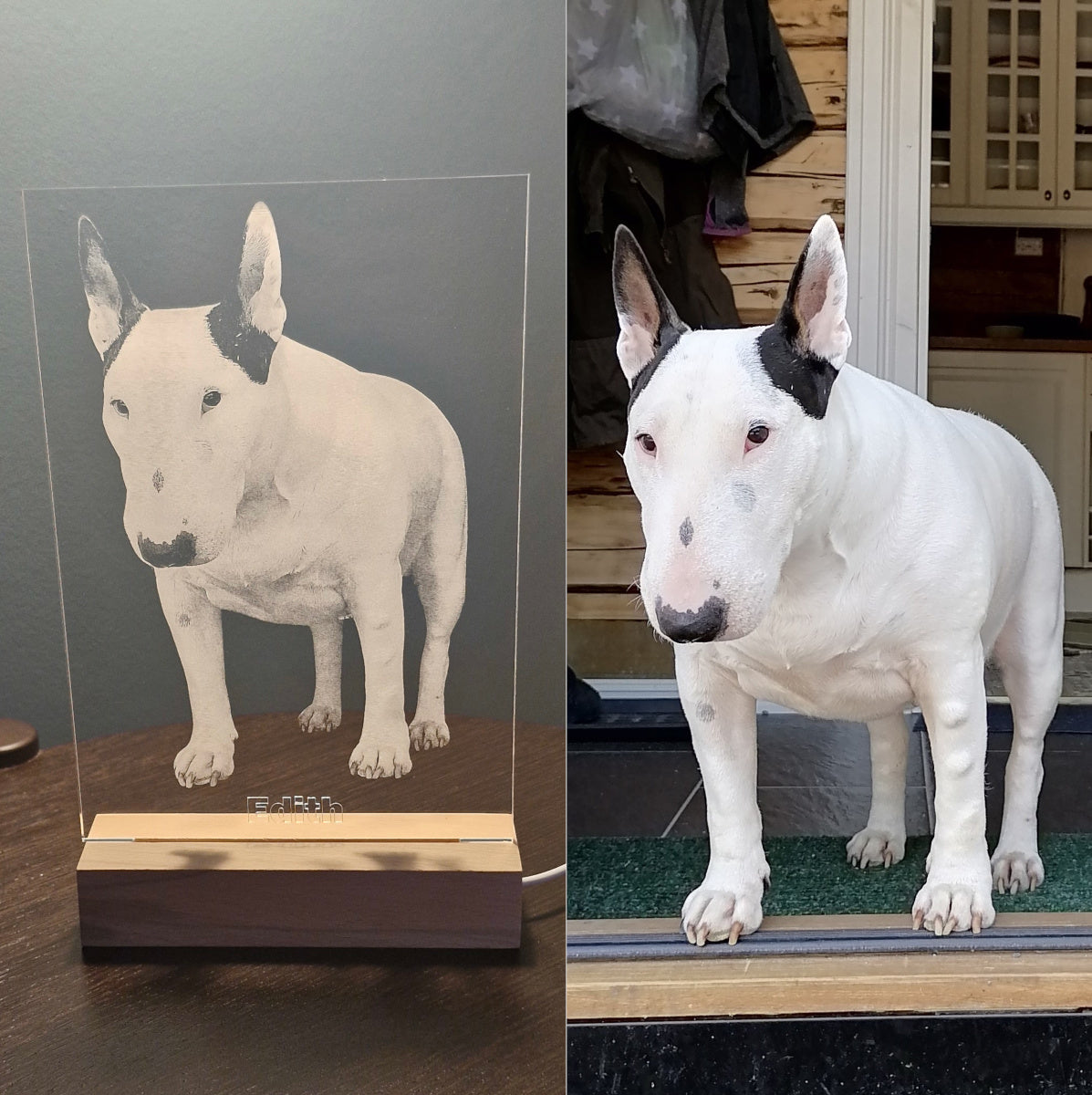 Håndlaget akryllampe med ditt eget bilde