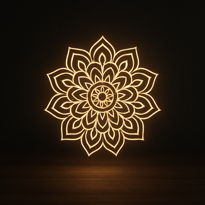 Akryllampe laget av støpt akryl og heltre bøk