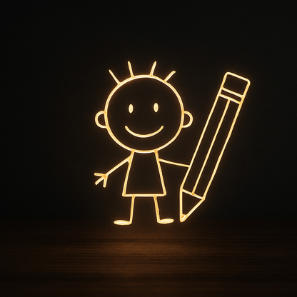 Personlig akryllampe med din egen tegning